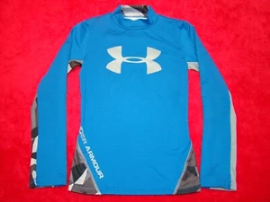 UNDER ARMOUR Boys Size YSM Cold Gear Fitted Long Sleeve Mock Shirt Base Layer - Picture 1 of 5