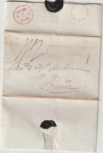 1827 RED STRATFORD ON AVON PENNY POST & UDC CHILOMETRAGGIO PMKS COL Wm HAY TO DUNS E/L - Foto 1 di 2