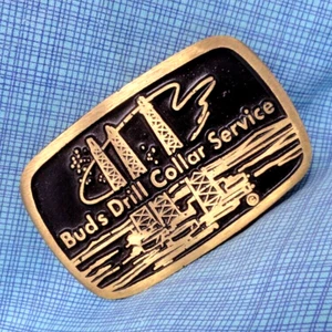 Buds Drill Collar Service Promo Belt Buckle Gas Oilfield Vtg DynaBuckle .QRT483 - Picture 1 of 9