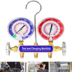 Test Charging Manifold Gauge 42001 2-Valve for R22 R410A R404A 3-1/8". Gauges - Picture 1 of 18