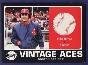 Maglia Upper Deck 2002 Vintage Aces Game #AMT Mike Torrez Red Sox Jersey - Foto 1 di 2