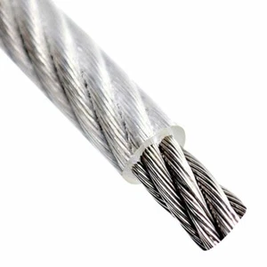 2.5mm - 3.5mm 7x7 Stainless Steel Wire Rope CLEAR NYLON 11 - MULTIPLE LENGTHS - Picture 1 of 4