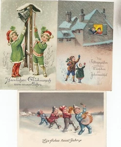 Kinder Lot 3 AK 1927/34 Neues Jahr Neujahr New Year 2401081 - Bild 1 von 2
