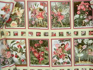 Fabric Blossom Fairies Flower Panel Michael Miller Cicely Mary Baker 23" x 45" - Picture 1 of 10