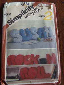 VINTAGE SIMPLICITY 6434 SEW PATTERN PILLOWS STUFFED ALPHABET UNCUT - Picture 1 of 2