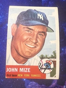 Johnny Mize 1953 Topps #77 vintage Yankees - Imagen 1 de 2