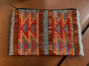 West Elm Beaded Bag Wallet Change Purse Coin Purse - Picture 1 of 8