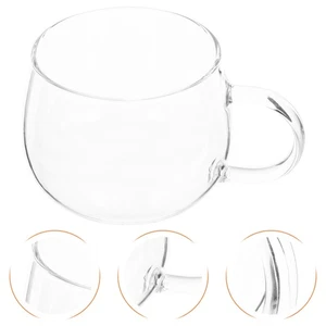 1 Pz 400 ML Tazza Acqua Tazza Latte Comoda Bicchiere da Bevanda (Trasparente) - Foto 1 di 12