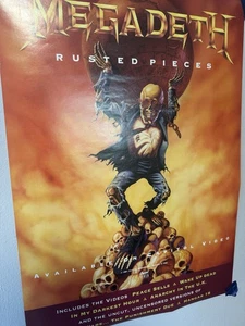 MEGADETH 1991, POSTER PROMOZIONALE pezzi arrugginiti negozio dischi 18” x 25” double face - Foto 1 di 15