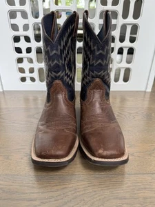 Ariat Western Boots Youth Kids 6 M Wiggle Room Shoes Brown Leather Cowboy Square - Picture 1 of 9