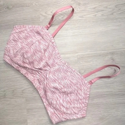 Motherhood Nursing Bra XL Pink White Heathered Strappy Maternity Nursing Bra - Image 1 of 4