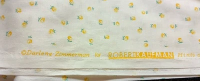 Darlene Zimmerman/Robert Kaufman Hints Of Prints, 8712 Screen Print Yellow Roses - Image 1 of 4