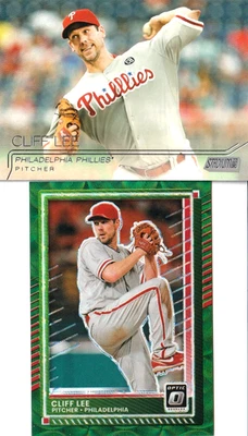 Cliff Lee 2025 Optic Emerald Green Holo SP 13/65, 2015 Stadium Club #102 - Image 1 of 2