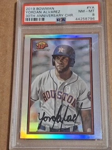2019 YORDAN ALVAREZ BOWMAN CHROME ANNIVERSARIO CARD #YA PSA 8 HOUSTON ASTROS - Foto 1 di 6