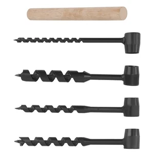 Hand Auger Wood Drill Set 4PCS Carbon Steel Bushcraft Tool 0.39-1 inch Bits - Picture 1 of 11