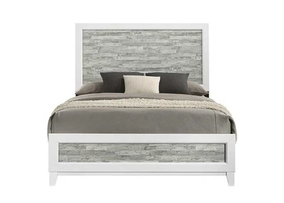 Contemporary White Color Panel Headboard 1pc Queen Size Bed w Drawers Beautiful Foto 1 de 4