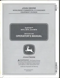 John Deere QuikTrak 647A 657A 667A Mower Operators Manual OMTCU18173 - Picture 1 of 1