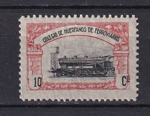 España etiqueta benéfica COLEGIO DE HUERFANOS DE FERROVIARIOS Tren Ferrocarril MNH VF - Imagen 1 de 1