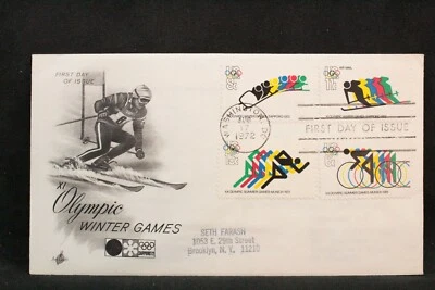 USPS FDC #1460-62 #C85 1972 Olympics 4 Stamps ArtCraft ST839 - Image 1 of 3