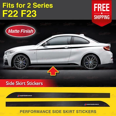Se adapta a BMW F22 F23 Serie 2 Sport faldón lateral pegatinas vinilo mate calcomanías rayas Foto 1 de 4
