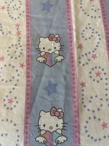 Hello Kitty Hearts Rainbows Stars Vintage? Y2K? Flat Sheet 78x94 Sanrio - Picture 1 of 7