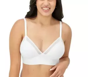 Maidenform 2XL Damen Triangel-Bralette mit Netzbesatz MBW105, Farbe Weiß NEU - Bild 1 von 7