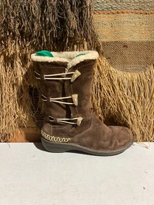 UGG Australia Mujer Talla 9 Cuero Piel de Oveja Elásticas Palanca Nieve Botas Marrones 5183 - Imagen 1 de 9