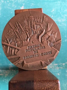 Médaille en Bronze Banque Populaire de Franche-Comté par DUFRESNE 1971 - Picture 1 of 4