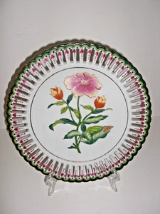 Plato de cerámica reticulado oriental con flores - 10" - ¡HAZ OFERTA! - Imagen 1 de 3
