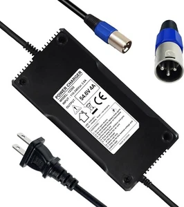 54.6V 4A Power Adapter Electric Bike Mobility Scooter 48V Lithium Battery Charge - Picture 1 of 6
