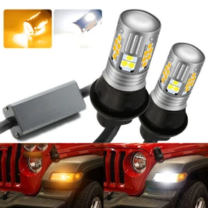 7443 Switchback Canbus LED Turn Signal DRL Light Bulb For 18-21 Jeep Wrangler JL - Picture 1 of 12