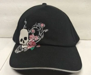 GORRA DE SEÑORA SKULL & ROSAS BASEBLL NEGRA AJUSTABLE SNAPBACK - Imagen 1 de 5
