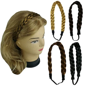 Banda para el cabello sintética trenzada trenzada con elástico 3/4""~1"" de ancho - Imagen 1 de 17
