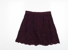 H&M Womens Purple Cotton A-Line Skirt Size 10 Zip