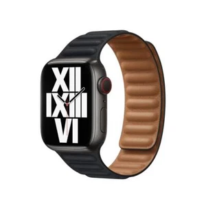 Véritable Apple Cuir Lien Bracelet Montre Bande 44mm/45mm/46mm - S/M - Minuit - Photo 1 sur 7