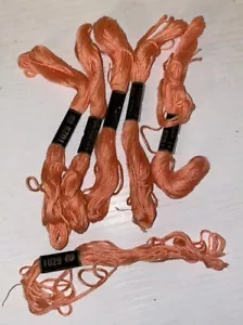 5 Vtg Pink Salmon Embroidery Thread Floss No. 1029 Six Strand - Picture 1 of 3