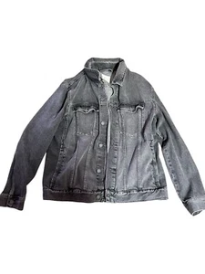 H&M Womens Size XL Black Denim Jean Jacket - Picture 1 of 5