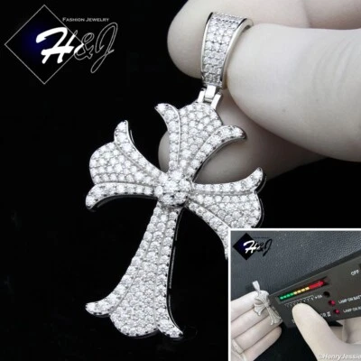 COLGANTE CRUZ MOISSANITA 3D PLATA ESTERLINA 925 SÓLIDA PARA HOMBRE*MP530 Foto 1 de 4