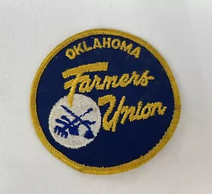 Vintage Oklahoma Farmers Union bestickt Aufnäher Patch 3,5" - Bild 1 von 3
