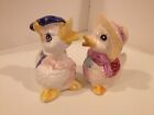 Vintage Anthropomorphic Dressed Mr And Mrs Duck Salt And Pepper Shakers