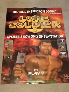 1996 Lone Soldier PS1 Vintage Rare Large Promo Poster For Man Cave Collector - Picture 1 of 1
