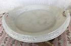 Antique White Ironstone Bread Platter Give Us This Day SR Co Crazing Cracking