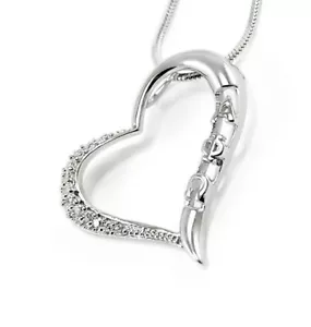 *NUEVO* Colgante Corazón de Plata Esterlina Alpha Phi Omega con Diamantes Simulados - Imagen 1 de 2