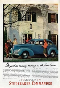 1940 Studebaker Commander Limousine Original Farbe Druck Anzeige - Bild 1 von 1