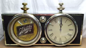 1972 Schlitz Beer Milwaukee Vintage Lighted Clock and Sign 36" - Picture 1 of 9