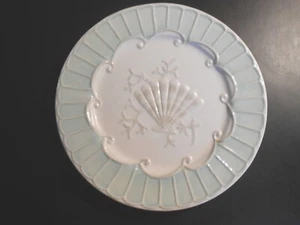 3--8" DECORATIVE PLATES HAVING DIFFERENT MOTIF--CREME AND MINT COLOR - Picture 1 of 4