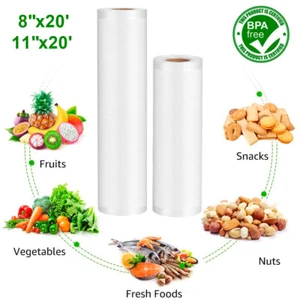 Bolsas selladoras al vacío de 8" x 20' 11" x 20' rollo cocina ahorrador de alimentos sello bolsas de almacenamiento - Imagen 1 de 9