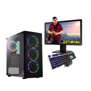 Fast Gaming PC 22" Bundle Core i5 16GB 240GBSSD+1TBHDD WINDOWS 10 6GB RTX 3050 - Picture 1 of 6