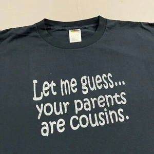 Vintage 2000er Humor "Let Me Guess... Deine Eltern sind Cousins." T-Shirt XL/2XL - Bild 1 von 15