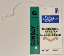 September 1-7 2003 Bell Canadian Open Golf Club Badge Ticket Stub Bob Tway WIns